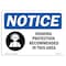 Signmission OSHA Sign, Hearing Protection Recommended With, 10in X 7in Rigid Plastic, 10" W, 7" H, Landscape OS-NS-P-710-L-13374 - alternate 1